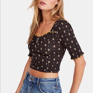 Free People Bosanova Printed Cropped Top